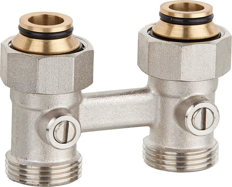 [90 054 58] Robinet radiateur a billes bitube, droit diamètre 3/4" eurocône