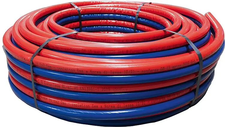 [90 875 06] Tube multicouche double PE-RT 16x2 mm avec isolation 6 mm rouleau de 50 metres