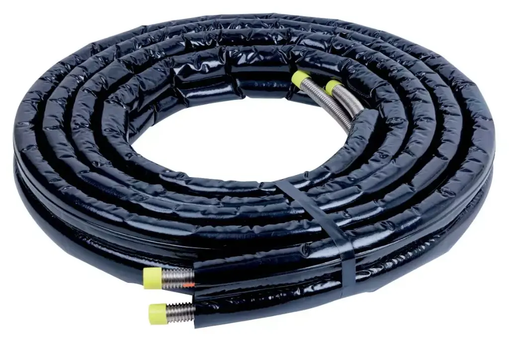 [C002SB] Kit raccordement hydraulique 10M flexibles en acier annelé avec pré-isolation résistante aux UV