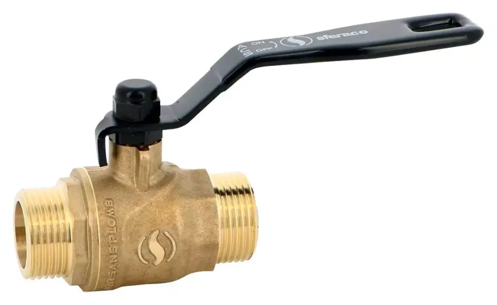 [PB2439] Vanne à sphère laiton CW724R Serena mâle-mâle levier noir diamètre 3/4